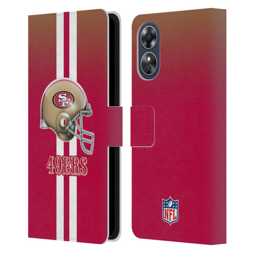 NFL San Francisco 49Ers Logo Helmet Leather Book Wallet Case Cover For OPPO A17