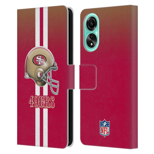 NFL San Francisco 49Ers Logo Helmet Leather Book Wallet Case Cover For OPPO A78 4G