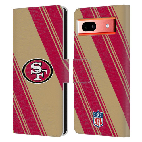 NFL San Francisco 49ers Artwork Stripes Leather Book Wallet Case Cover For Google Pixel 7a