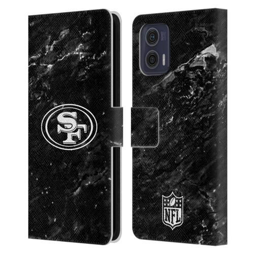 NFL San Francisco 49ers Artwork Marble Leather Book Wallet Case Cover For Motorola Moto G73 5G