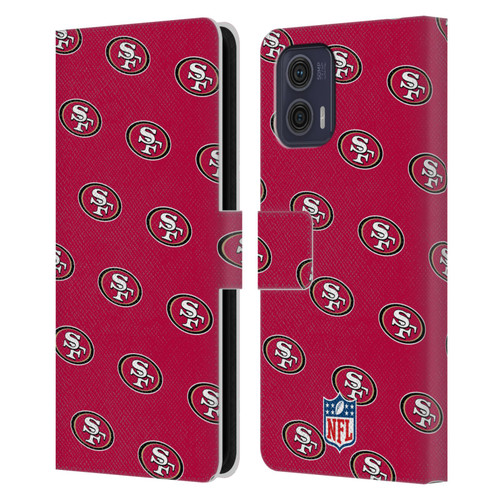 NFL San Francisco 49ers Artwork Patterns Leather Book Wallet Case Cover For Motorola Moto G73 5G