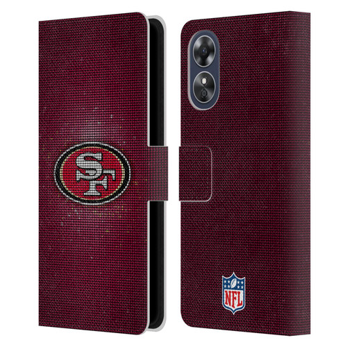 NFL San Francisco 49ers Artwork LED Leather Book Wallet Case Cover For OPPO A17