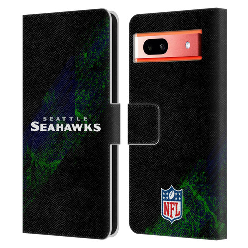 NFL Seattle Seahawks Logo Blur Leather Book Wallet Case Cover For Google Pixel 7a