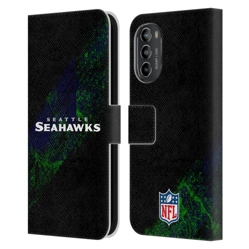 NFL Seattle Seahawks Logo Blur Leather Book Wallet Case Cover For Motorola Moto G82 5G