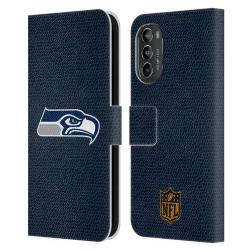 NFL Seattle Seahawks Logo Football Leather Book Wallet Case Cover For Motorola Moto G82 5G