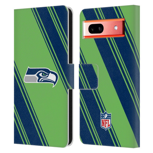 NFL Seattle Seahawks Artwork Stripes Leather Book Wallet Case Cover For Google Pixel 7a