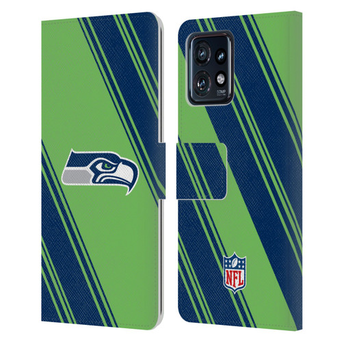 NFL Seattle Seahawks Artwork Stripes Leather Book Wallet Case Cover For Motorola Moto Edge 40 Pro