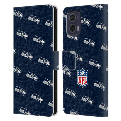NFL Seattle Seahawks Artwork Patterns Leather Book Wallet Case Cover For Motorola Moto G73 5G