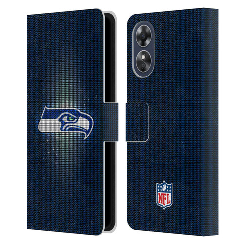 NFL Seattle Seahawks Artwork LED Leather Book Wallet Case Cover For OPPO A17