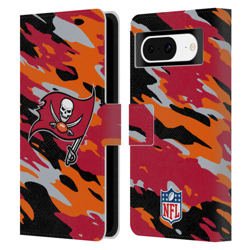 NFL Tampa Bay Buccaneers Logo Camou Leather Book Wallet Case Cover For Google Pixel 8