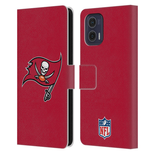 NFL Tampa Bay Buccaneers Logo Plain Leather Book Wallet Case Cover For Motorola Moto G73 5G