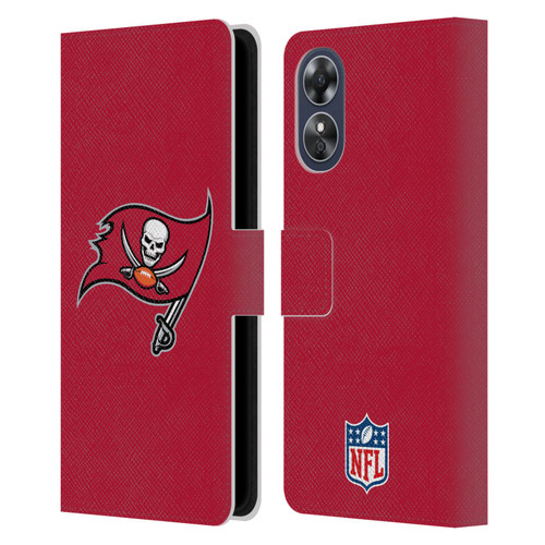 NFL Tampa Bay Buccaneers Logo Plain Leather Book Wallet Case Cover For OPPO A17