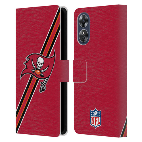 NFL Tampa Bay Buccaneers Logo Stripes Leather Book Wallet Case Cover For OPPO A17
