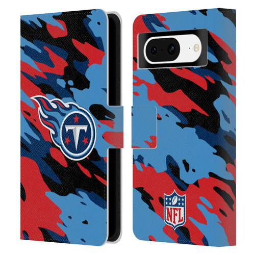 NFL Tennessee Titans Logo Camou Leather Book Wallet Case Cover For Google Pixel 8