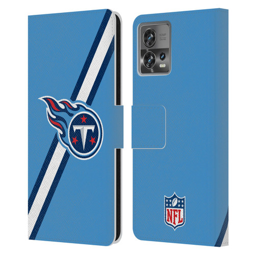 NFL Tennessee Titans Logo Stripes Leather Book Wallet Case Cover For Motorola Moto Edge 30 Fusion