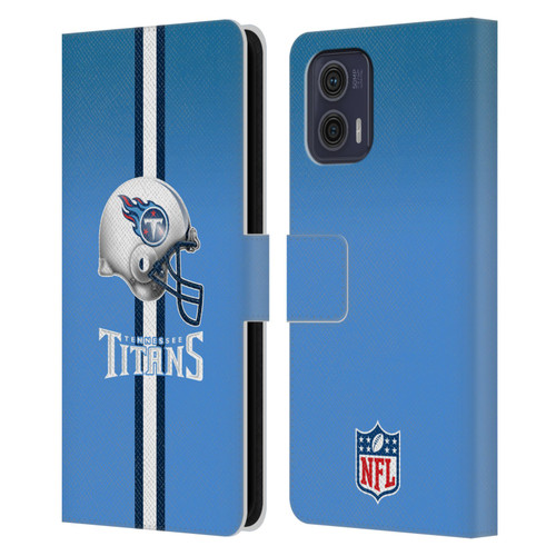 NFL Tennessee Titans Logo Helmet Leather Book Wallet Case Cover For Motorola Moto G73 5G
