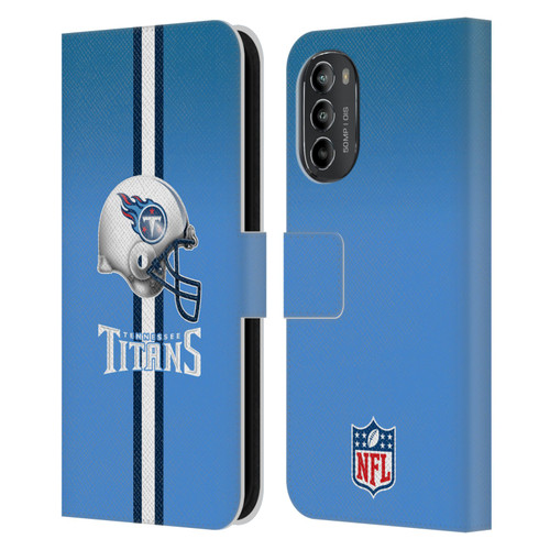 NFL Tennessee Titans Logo Helmet Leather Book Wallet Case Cover For Motorola Moto G82 5G