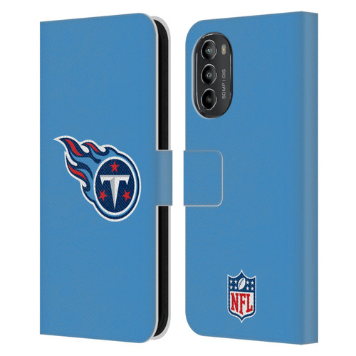 NFL Tennessee Titans Logo Plain Leather Book Wallet Case Cover For Motorola Moto G82 5G