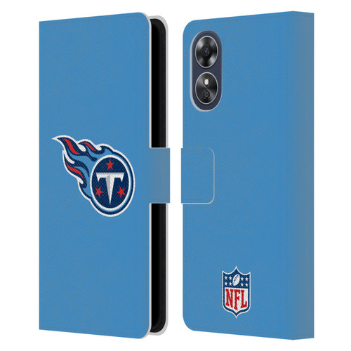 NFL Tennessee Titans Logo Plain Leather Book Wallet Case Cover For OPPO A17