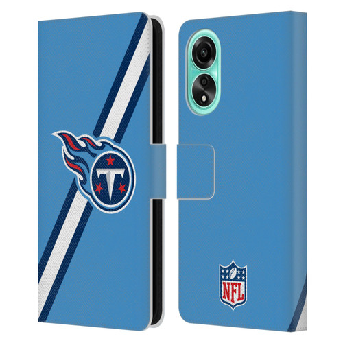 NFL Tennessee Titans Logo Stripes Leather Book Wallet Case Cover For OPPO A78 4G