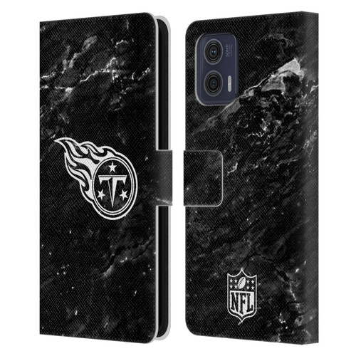 NFL Tennessee Titans Artwork Marble Leather Book Wallet Case Cover For Motorola Moto G73 5G