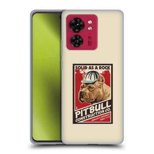 Lantern Press Dog Collection Pitbull Construction Soft Gel Case for Motorola Moto Edge 40