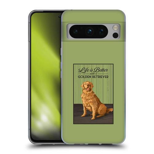 Lantern Press Dog Collection Life Is Better With A Golden Retriever Soft Gel Case for Google Pixel 8 Pro