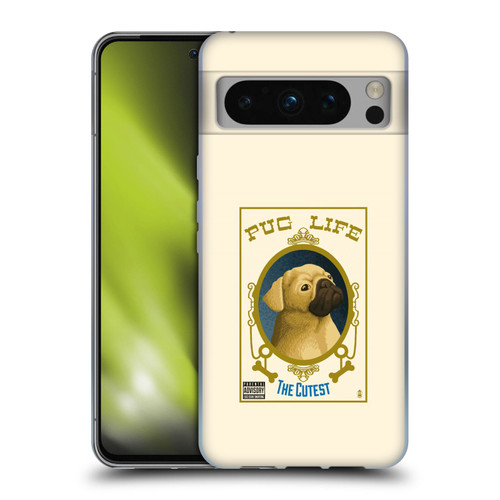Lantern Press Dog Collection Pug Life Soft Gel Case for Google Pixel 8 Pro