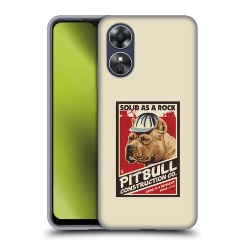 Lantern Press Dog Collection Pitbull Construction Soft Gel Case for OPPO A17