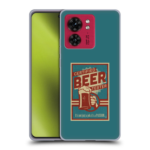 Lantern Press Man Cave Beer Tester Soft Gel Case for Motorola Moto Edge 40