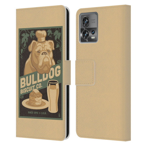 Lantern Press Dog Collection Bulldog Leather Book Wallet Case Cover For Motorola Moto Edge 30 Fusion