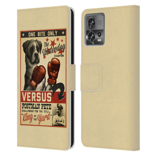 Lantern Press Dog Collection Versus Leather Book Wallet Case Cover For Motorola Moto Edge 30 Fusion