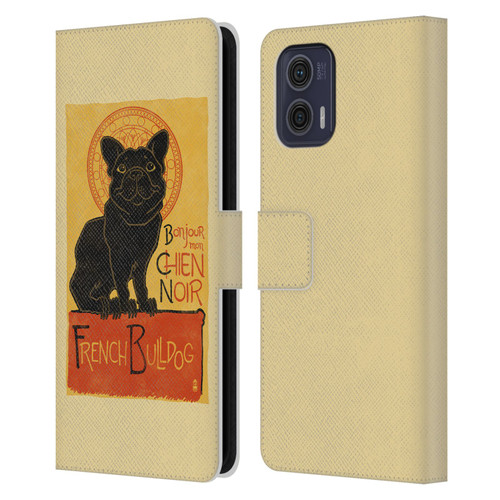 Lantern Press Dog Collection French Bulldog Leather Book Wallet Case Cover For Motorola Moto G73 5G