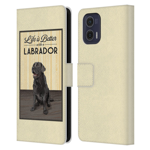 Lantern Press Dog Collection Labrador Leather Book Wallet Case Cover For Motorola Moto G73 5G