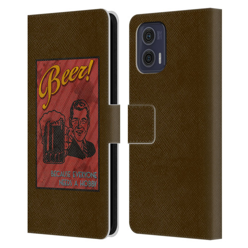Lantern Press Man Cave Masculine Leather Book Wallet Case Cover For Motorola Moto G73 5G