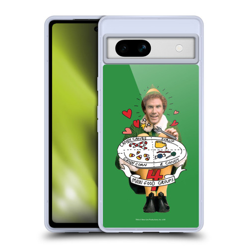 Elf Movie Graphics 2 Buddy Food Groups Soft Gel Case for Google Pixel 7a