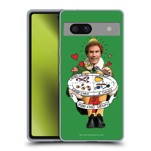 Elf Movie Graphics 2 Buddy Food Groups Soft Gel Case for Google Pixel 7a