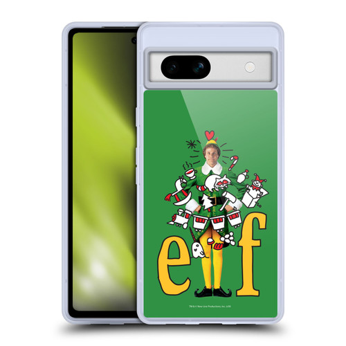 Elf Movie Graphics 2 Doodles Soft Gel Case for Google Pixel 7a