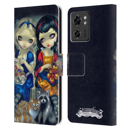 Strangeling Art Girls With Cat And Raccoon Leather Book Wallet Case Cover For Motorola Moto Edge 40