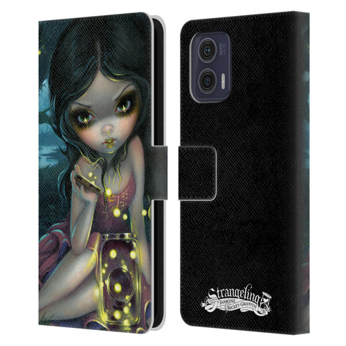 Strangeling Art Fireflies in Summer Leather Book Wallet Case Cover For Motorola Moto G73 5G