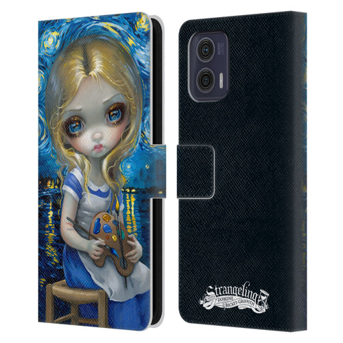 Strangeling Art Impressionist Night Leather Book Wallet Case Cover For Motorola Moto G73 5G