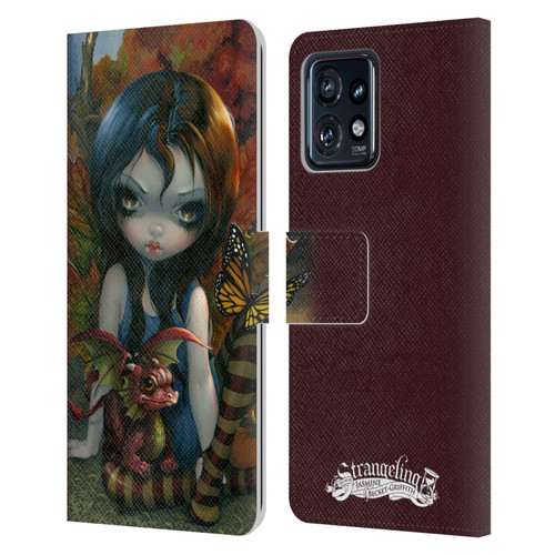 Strangeling Dragon Autumn Fairy Leather Book Wallet Case Cover For Motorola Moto Edge 40 Pro