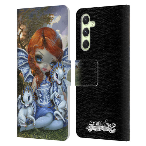 Strangeling Dragon Blue Willow Fairy Leather Book Wallet Case Cover For Samsung Galaxy A54 5G