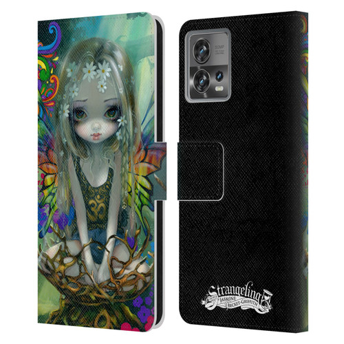 Strangeling Fairy Art Rainbow Winged Leather Book Wallet Case Cover For Motorola Moto Edge 30 Fusion