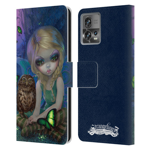 Strangeling Fairy Art Summer with Owl Leather Book Wallet Case Cover For Motorola Moto Edge 30 Fusion