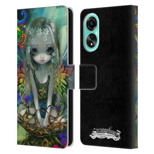 Strangeling Fairy Art Rainbow Winged Leather Book Wallet Case Cover For OPPO A78 4G