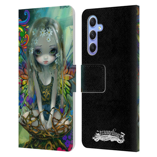 Strangeling Fairy Art Rainbow Winged Leather Book Wallet Case Cover For Samsung Galaxy A34 5G