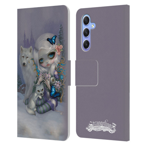 Strangeling Fairy Art Winter with Wolf Leather Book Wallet Case Cover For Samsung Galaxy A34 5G