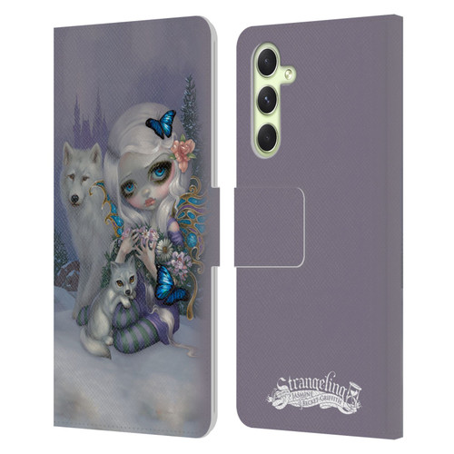 Strangeling Fairy Art Winter with Wolf Leather Book Wallet Case Cover For Samsung Galaxy A54 5G