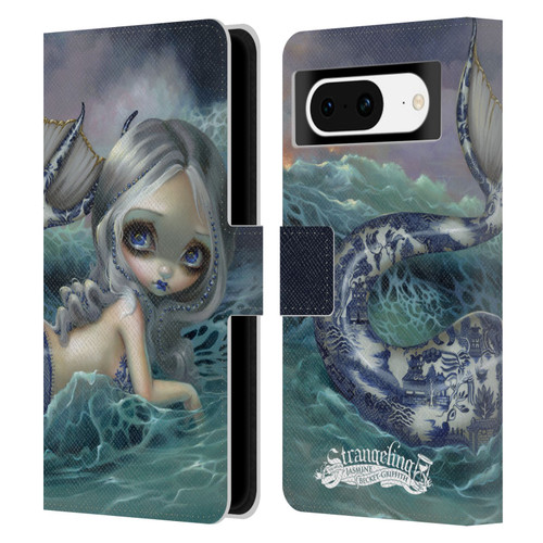 Strangeling Mermaid Blue Willow Tail Leather Book Wallet Case Cover For Google Pixel 8